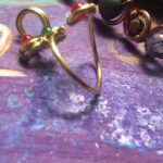 Lil Heart Puff- Carnelian brass