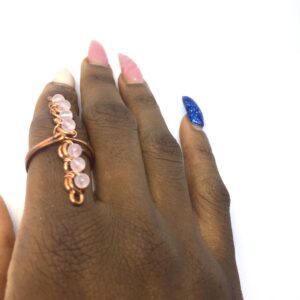 Rose Quartz -mini wand ring
