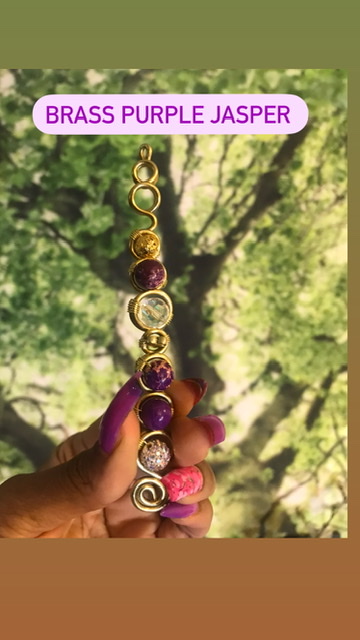 Brass Royalty Wand- Purple Jasper