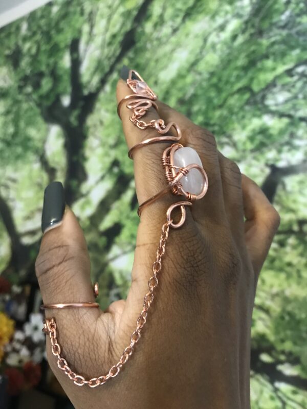 Rose Quartz Goddess Ring