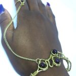 Garnet brass Goddess bracelet