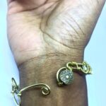 Garnet brass Goddess bracelet