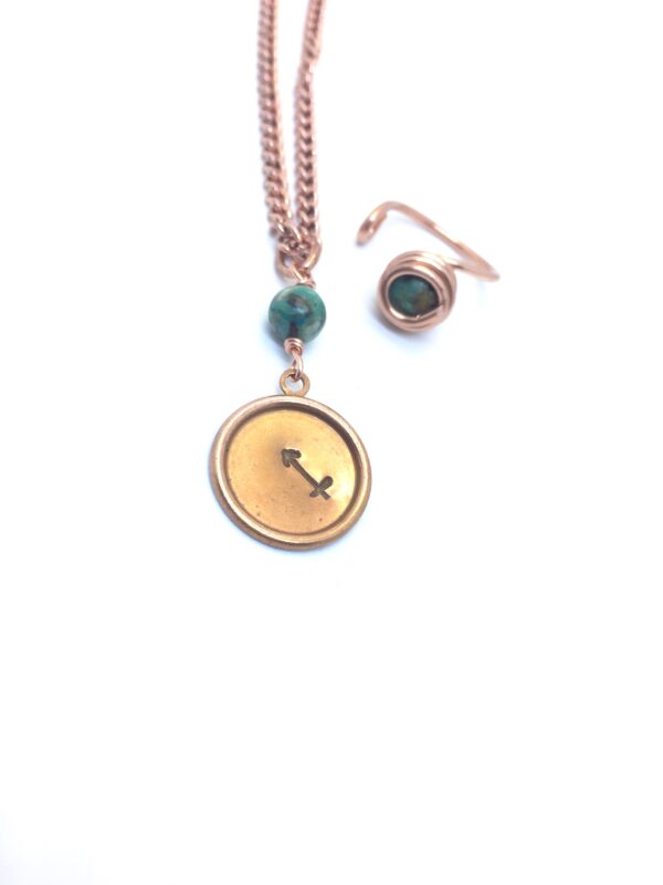 Sagittarius •Child• Birthstone Ring & Necklace set-Turquoise