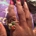 Lil Heart Puff- Carnelian brass