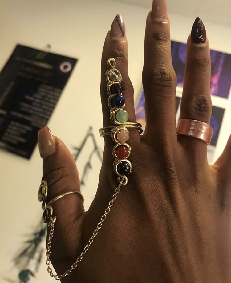 Brass Chakra Wand Rings