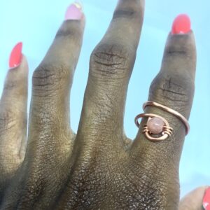 Sunstone Knuckle Ring