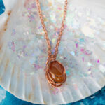 Carnelian wrapped pendant