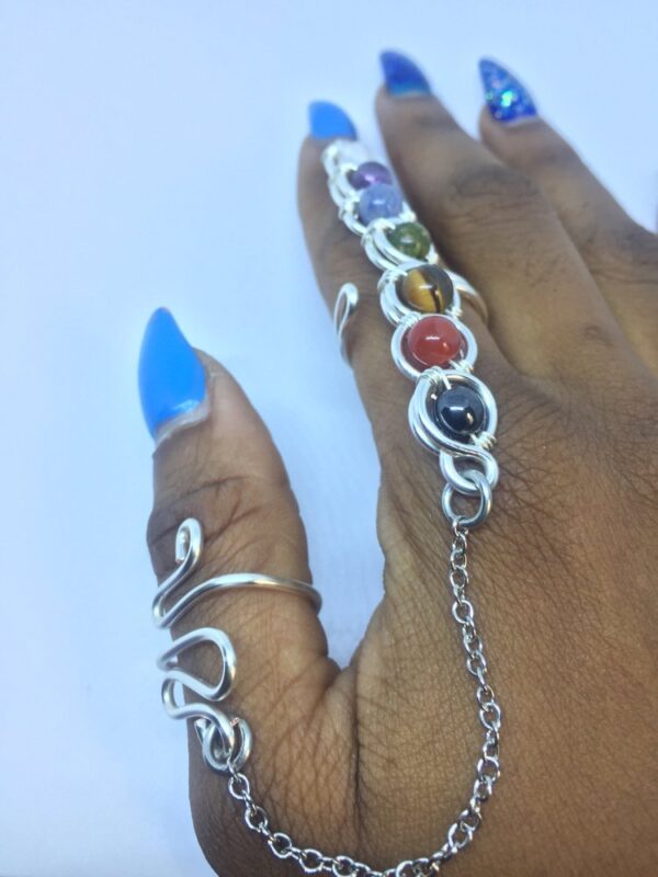Silver Chakra Wand Rings